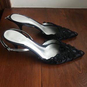 Authentic Giorgio Armani Satin Black Heels